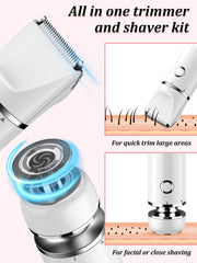 Cayzor bikini trimmer round shaver head closeup for smooth skin finishes.