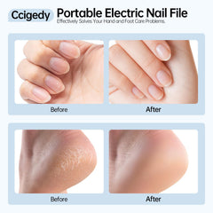 Ccigedy nail drill set with 6 bits ready for shaping, polishing, and removal.