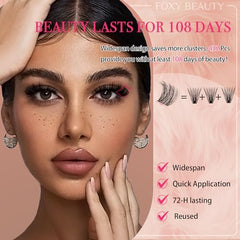 CCODDY Foxy Beauty Lash Clusters Kit 20mm clusters for dramatic volume.