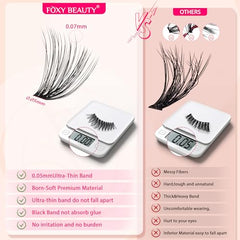CCODDY lash clusters 0.05mm ultra-thin band hugs the lash line for comfort