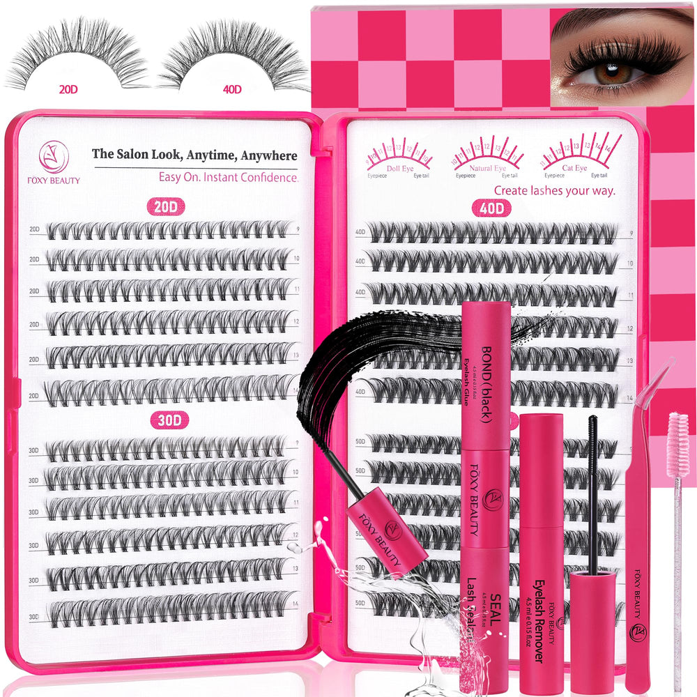 CCODDY Lash Clusters Kit packaging with 480 clusters and accessories for at-home lash DIY