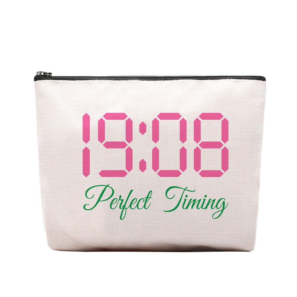 CEASQVAA sorority makeup bag pink-green portable travel essential for cosmetics