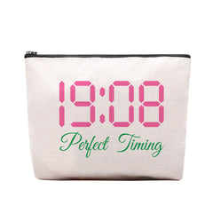 CEASQVAA sorority makeup bag pink-green portable travel essential for cosmetics