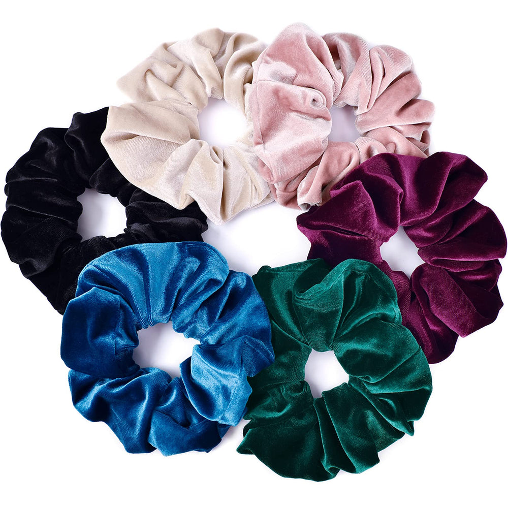 CEELGON black velvet scrunchie provides gentle, secure hold for thick hair.