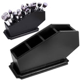 CEFRECO coffin brush holder front view for organized vanity storage