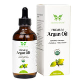 Celestial Psyché Argan Oil amber bottle delivers hair shine and skin hydration.