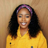 Celiarita headband wig deep wave 14in front view for easy daily wear