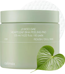 Celimax Ji.Woo.Gae Heartleaf BHA Peeling Pad packaging shows pore care benefits