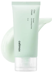 Celimax Real Cica Soothing Cream jar close-up showing smooth texture for calming skin