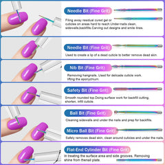 Cellentool ceramic bits for smooth filing and gel polish prep.