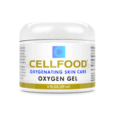 Cellfood Oxygen Gel bottle closeup highlights nutrient-rich moisture for skin.