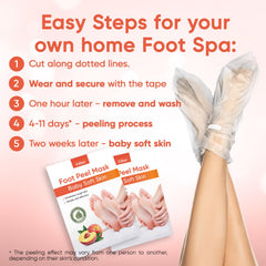 CÉLOR Foot Peel Mask ingredients Aloe Vera and Lavender soothe and nourish feet.