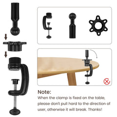 CENOZ mannequin head clamp holder assembled for a stable workstation during hairstyling.