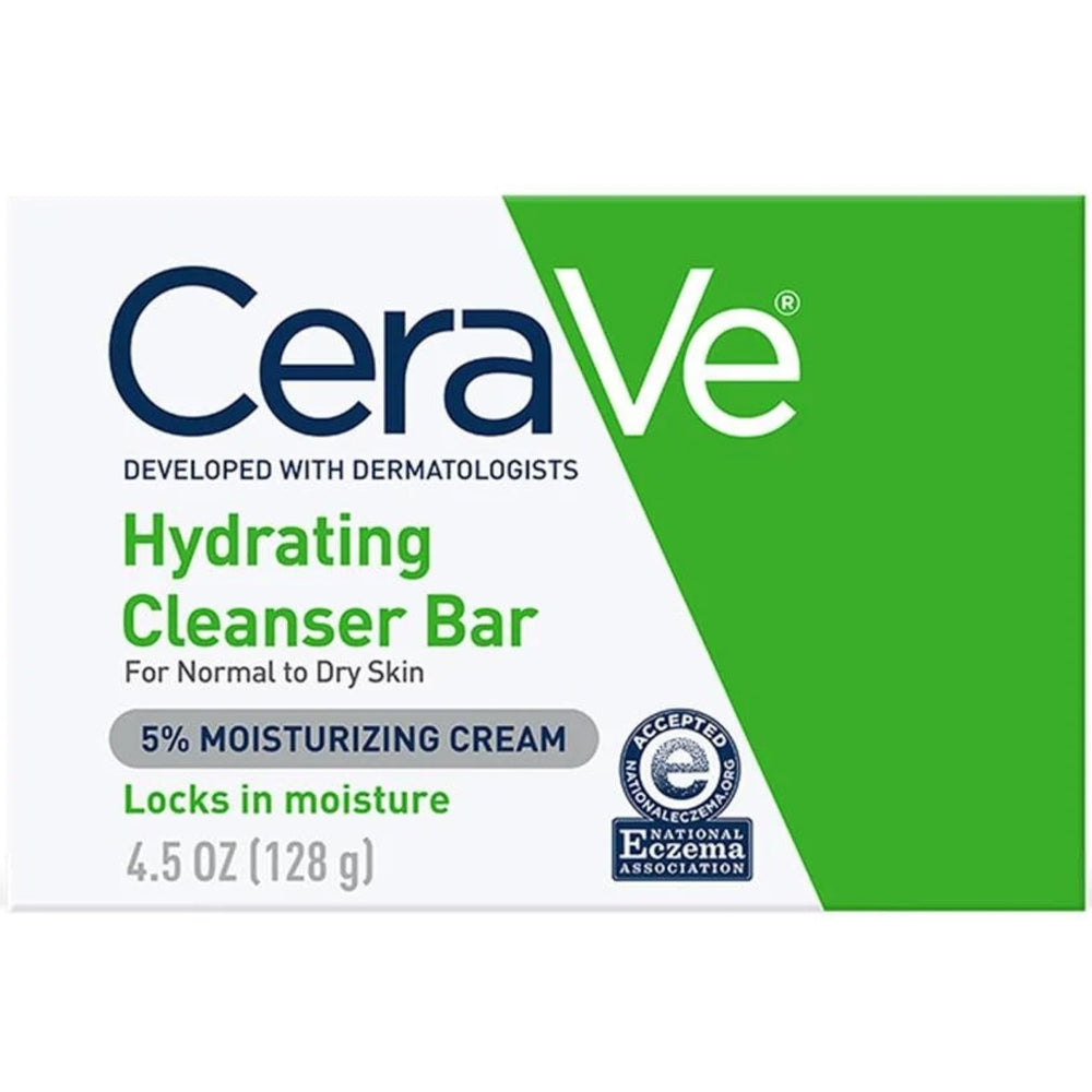 CeraVe Hydrating Cleansing Bar pack front — six bars for gentle daily cleansing.