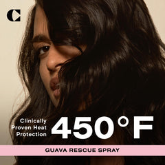 Ceremonia Guava Rescue Spray bottle side view emphasizes portable size for travel and on-the-go hydration.