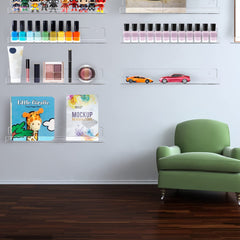 Cerpourt clear acrylic nail polish display highlights visibility for quick bottle selection.