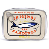Cessfle canned sardines makeup bag cat fish design offers playful cosmetics storage for quick access.