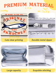 Cessfle canned sardines makeup bag large capacity fits brushes and palettes for everyday use.