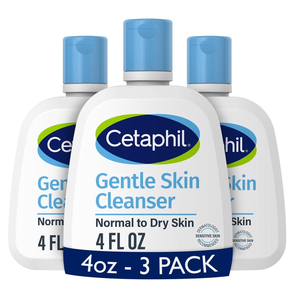 Cetaphil Face Wash bottle close-up showing fragrance-free gentle cleansing for sensitive skin.