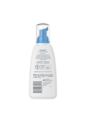 Cetaphil foaming pump-action bottle in use for quick morning cleanse.