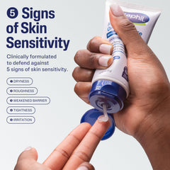 Cetaphil Healing Ointment being applied to hands for irritated skin relief