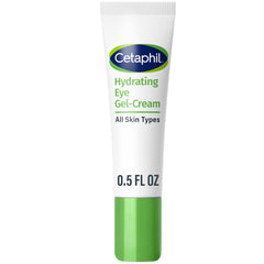 Cetaphil Hydrating Eye Gel-Cream packaging shows a compact bottle for daily use.