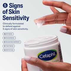Cetaphil moisturizing cream 2-pack label close-up highlights fragrance-free formula for sensitive skin.