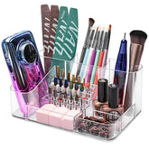 CGBE Nail Drill Holder 28 holes transparent design for quick drill-bit access.