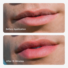 Chaddy Matte Lip Plumper applied on lips for instant fullness.