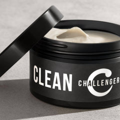 Challenger Fragrance Free Cream Pomade on model with natural matte look and medium hold