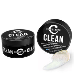 Challenger fragrance-free cream pomade jar in 3oz size with matte hold.