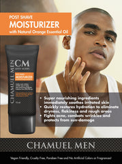 CHAMUEL MEN ingredients argan oil, shea butter, aloe nourish skin