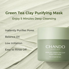 CHANDO HIMALAYA Green tea powder scoop highlighting antioxidant ingredient.