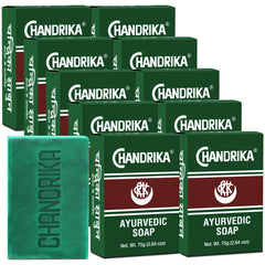 Chandrika pack-10-display shows authentic Ayurvedic soap for family cleansing and gentle care