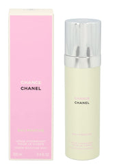 CHANEL Chance Eau Fraîche sheer moisture mist bottle delivers a light, refreshing fragrance and hydration.