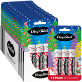ChapStick Candy Cane lip balm bulk packaging, ideal for stocking stuffers and gifting.