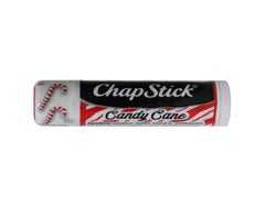 ChapStick Candy Cane lip balm stick close-up highlighting minty flavor and smooth glide