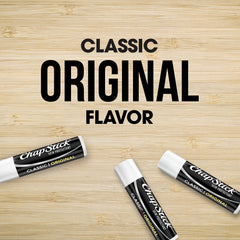 ChapStick Classic Original lip balm closeup showing smooth glide.