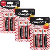 ChapStick Classic Strawberry lip balm tube packaging showing sheer tint and moisture