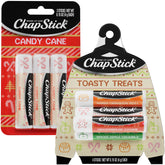 ChapStick Candy Cane lip balm in festive holiday packaging with stocking-stuffer appeal.