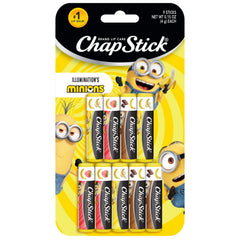 ChapStick Minions banana variety-pack packaging for party favors.