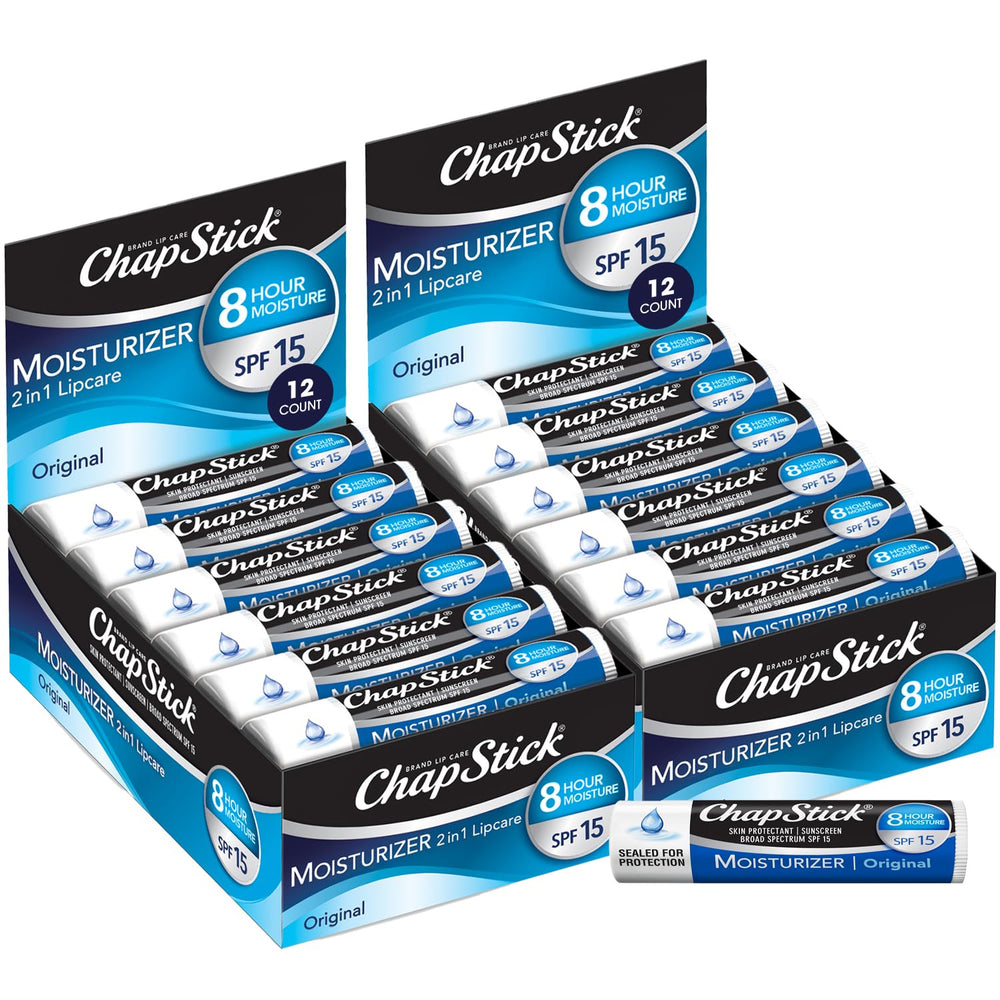 ChapStick Original lipbalm tube offers smooth glide for daily lip care.
