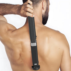 ChargeWorx Rechargeable Back Shaver extended-handle enables easy reach for back grooming.