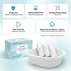 Charmyth Pedi Guard liners in sanitary use context for mess-free spa footbath