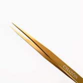 CHAZÓN gold titanium precision-tip tweezers for precise eyebrow shaping and ingrown hair care