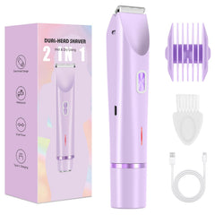 CheckSimple bikini trimmer dual head closeup for precise trimming of sensitive areas.