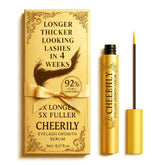 Cheerily lash serum bottle close-up for a simple daily eyelash care routine.