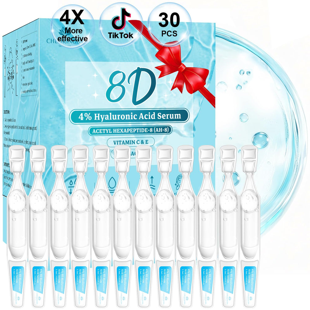 CHEOKINGBA 8D hyaluronic acid serum bottle delivering deep hydration for plump skin.