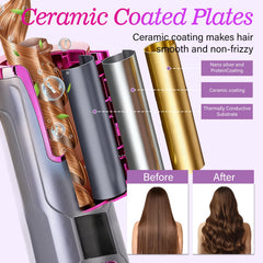 CHERRYSUN auto-shut-off curling iron provides worry-free cordless styling.