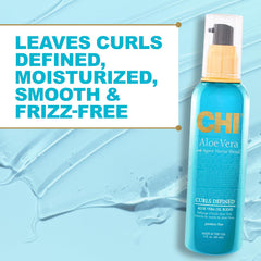 CHI Aloe Vera Oil on hair ends for smoother, defined curls.